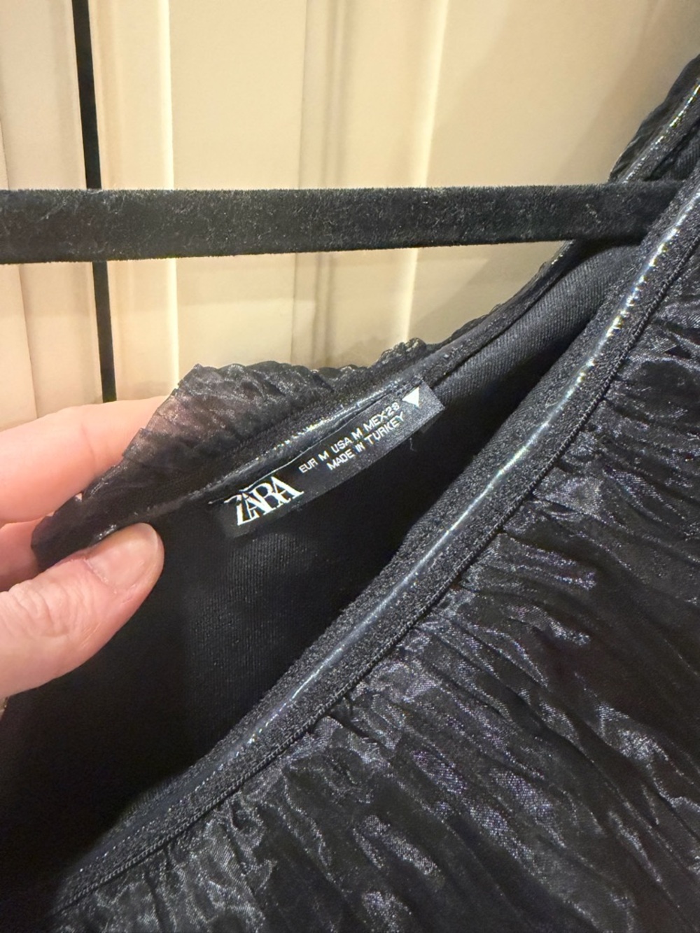 Zara Black One-Shoulder Ruffle Mini Dress - Picture 2 of 3